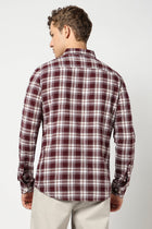 Maroon Checkered Tailored Fit Shirt - Shirts - 250330963