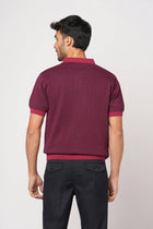 MAROON FLATKNIT STRUCTURED POLO - T Shirt - 250830760