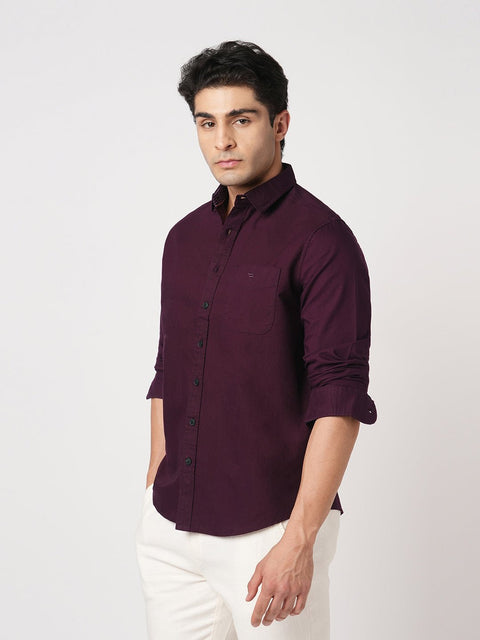 MAROON OXFORD PLAIN SHIRT-Shirt - 251033535