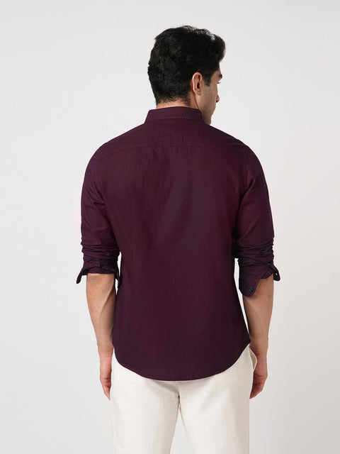 MAROON OXFORD PLAIN SHIRT-Shirt - 251033535