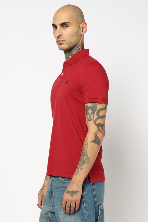 MAROON PLACEMENT POLO - T Shirt - 250730328