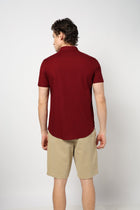 MAROON PLAIN TAILORED MENS SHIRT-Shirt - 240327235