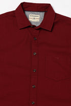 MAROON PLAIN TAILORED MENS SHIRT-Shirt - 240327235