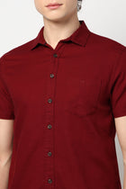 MAROON PLAIN TAILORED MENS SHIRT-Shirt - 240327235