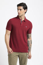 Maroon Polo Cotton T-Shirt - T-Shirt - 231231275