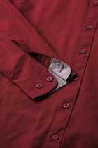 Maroon Solid Cotton Shirt - Shirt - 230524776
