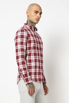 MAROON TARTAN CHECKERED COTTON SHIRT-Shirt - 250731732