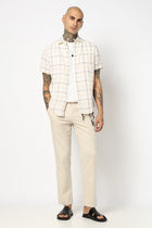 MAROON WINDOWPANE CHECKERED HALF SLEEVE SHIRT-Shirts - 250531268