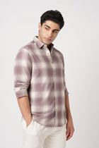 MAUVE CHECKERED COTTON SHIRT-Shirt - 251133761
