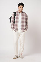 MAUVE CHECKERED COTTON SHIRT-Shirt - 251133761