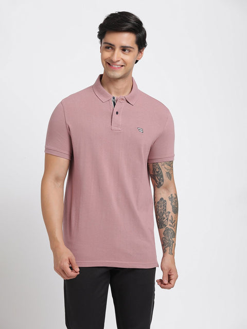 Mauve Polo Cotton T-Shirt - T-Shirt - 231231271