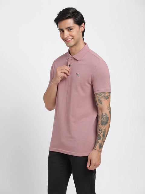 Mauve Polo Cotton T-Shirt - T-Shirt - 231231271