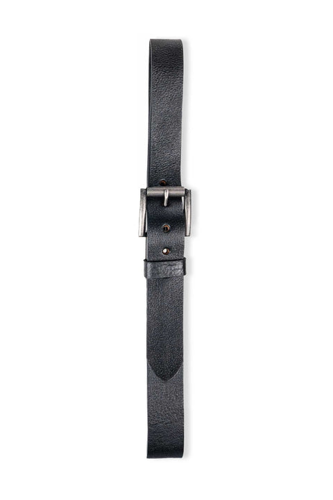 Men Black Textured Genuine Leather Casual Belt - Jeans - 240370652