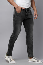 Mid Black Whisker Stretchable Jeans - Jeans - 230410314