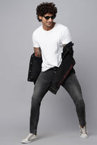 Mid Black Whisker Stretchable Jeans - Jeans - 230410314