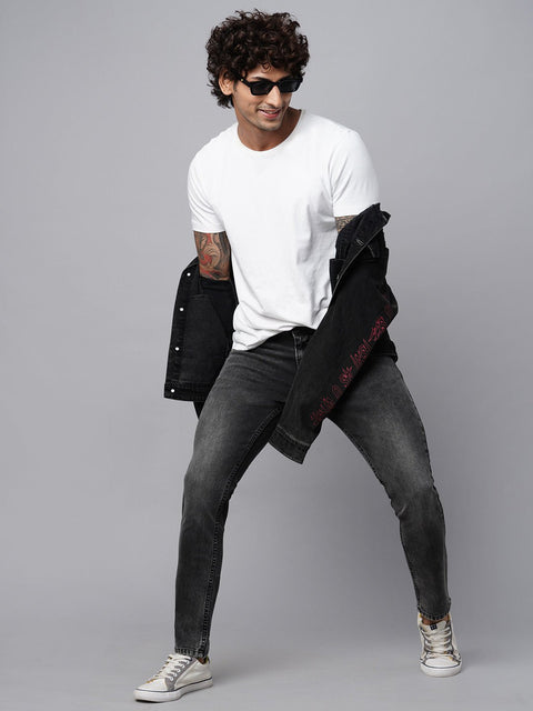 Mid Black Whisker Stretchable Jeans - Jeans - 230410314