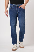 MID BLUE ANKLE FIT KNITTED DENIM - Jeans - 250810619