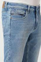 MID BLUE ANKLE FIT KNITTED JEANS - Jeans - 250910730