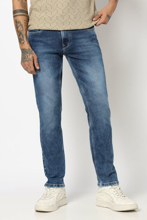 MID BLUE MENS SLIM DENIM - Jeans - 250810548