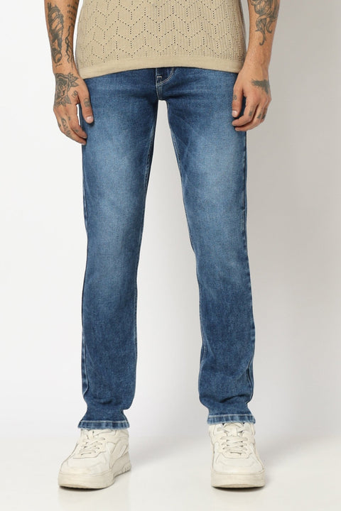 MID BLUE MENS SLIM DENIM - Jeans - 250810548