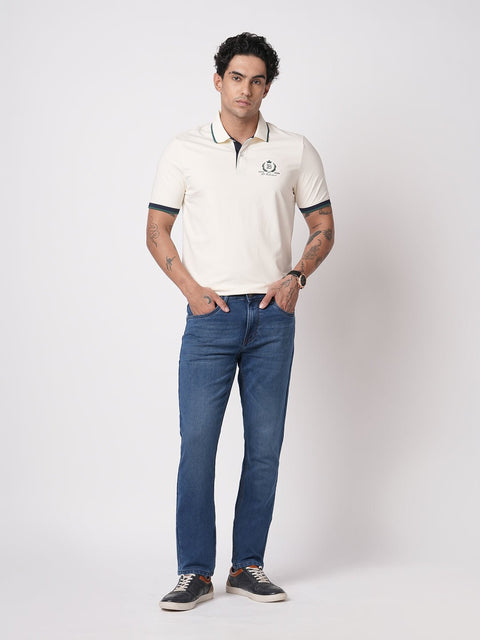 MID BLUE REGULAR WASH STRAIGHT FIT JEANS - Jeans - 250810629