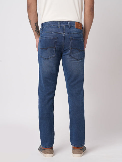 MID BLUE REGULAR WASH STRAIGHT FIT JEANS - Jeans - 250810629