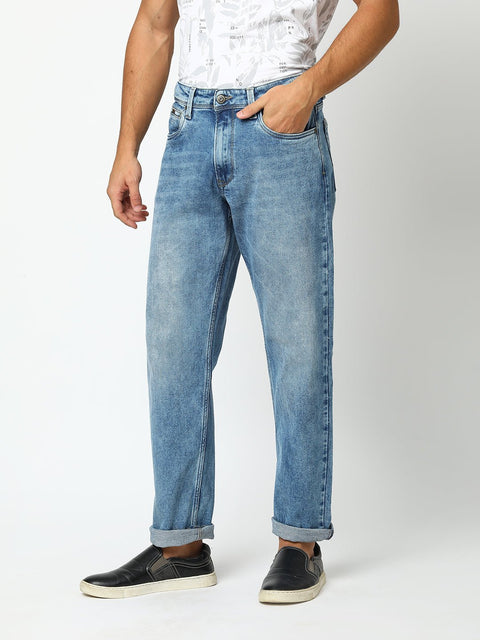 Mid Blue Relaxed Fit Jeans - Jeans - 240310179