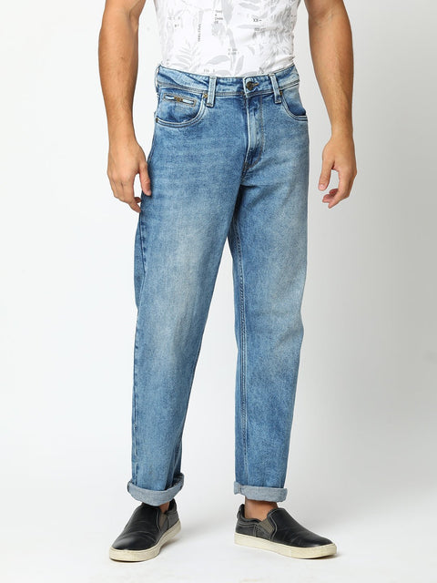 Mid Blue Relaxed Fit Jeans - Jeans - 240310179