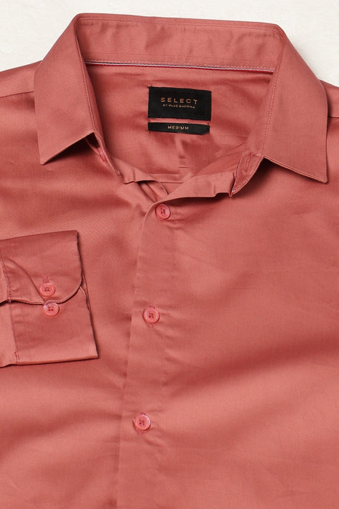 Mid Pink Soild Satin Shirt - Shirt - 250531353