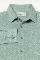 MID TEAL ABSTRACT PRINTED SHIRT-Shirt - 250731832