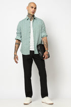 MID TEAL ABSTRACT PRINTED SHIRT-Shirt - 250731832