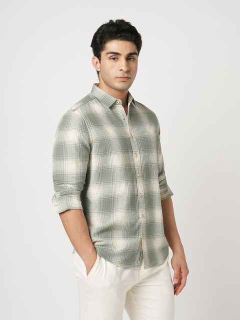 MINT CHECKERED TAILORED FIT SHIRT-Shirt - 251133766