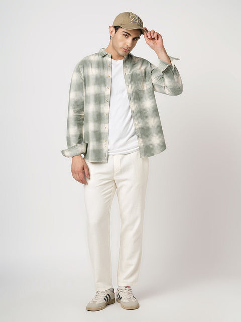 MINT CHECKERED TAILORED FIT SHIRT-Shirt - 251133766