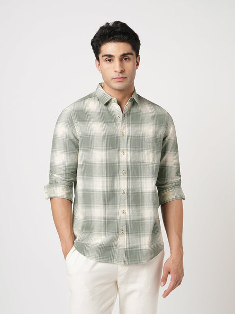 MINT CHECKERED TAILORED FIT SHIRT-Shirt - 251133766