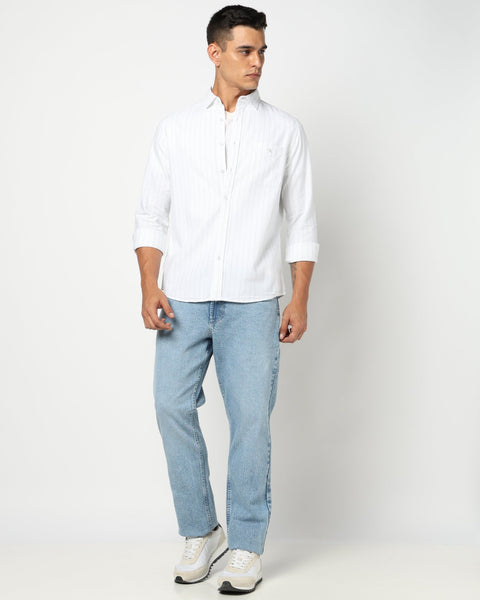 Mint Cotton Stripped Shirt - Shirts - 250431138