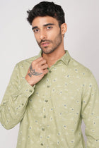 MINT FLORAL PRINTED COTTON SHIRT-Shirt - 251033465