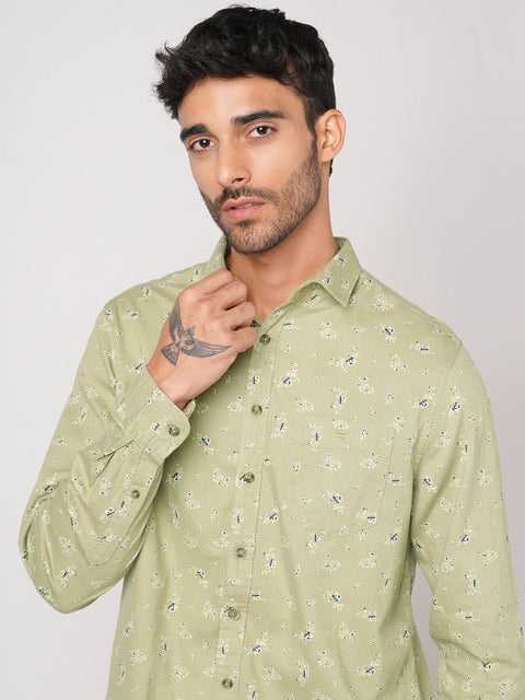 MINT FLORAL PRINTED COTTON SHIRT-Shirt - 251033465