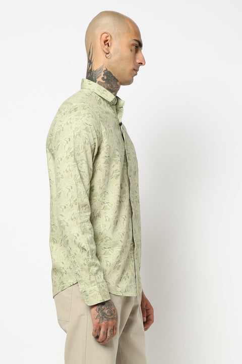 MINT LEAF PRINTED TAILORED FIT SHIRT-Shirt - 250731802