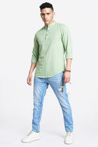 Mint Solid Cotton Kurta Shirt - Kurta - 240120026