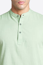 Mint Solid Cotton Kurta Shirt - Kurta - 240120026