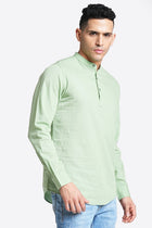 Mint Solid Cotton Kurta Shirt - Kurta - 240120026