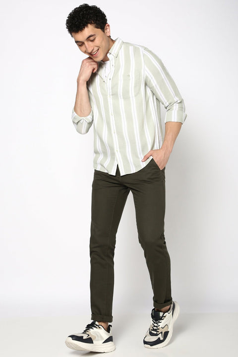 Mint Striped Cotton Shirt - Shirt - 240928914
