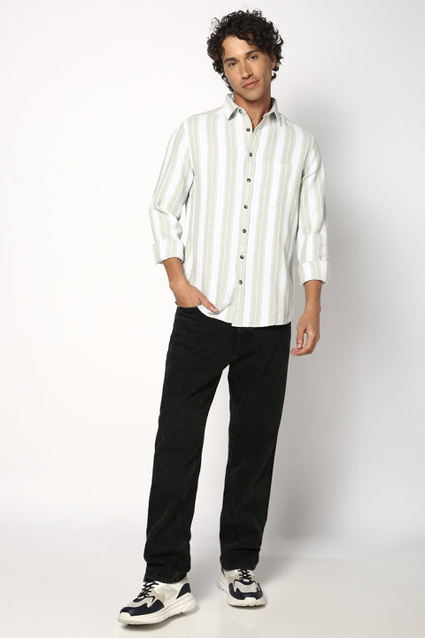 Mint Striped Cotton Shirt - Shirt - 241230313