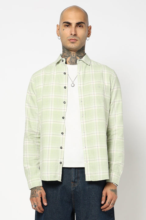 MINT TARTAN CHCEKERED TAILORED FIT SHIRT-Shirt - 240628180