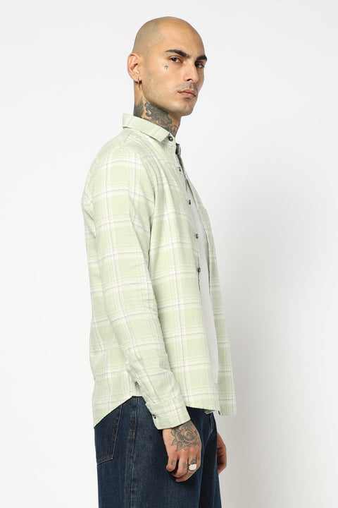 MINT TARTAN CHCEKERED TAILORED FIT SHIRT-Shirt - 240628180