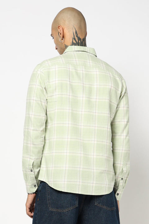 MINT TARTAN CHCEKERED TAILORED FIT SHIRT-Shirt - 240628180