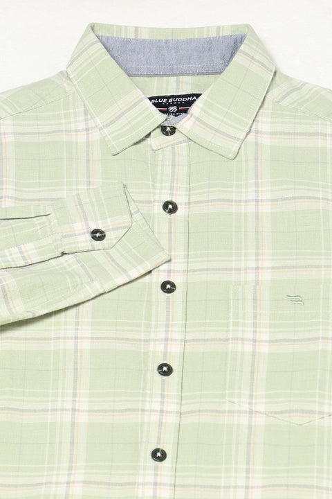 MINT TARTAN CHCEKERED TAILORED FIT SHIRT-Shirt - 240628180