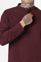 MROON STRIPED DOBBY KURTA - Kurta - 251134016