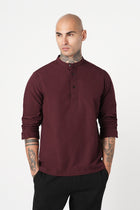 MROON STRIPED DOBBY KURTA - Kurta - 251134016