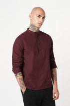 MROON STRIPED DOBBY KURTA - Kurta - 251134016